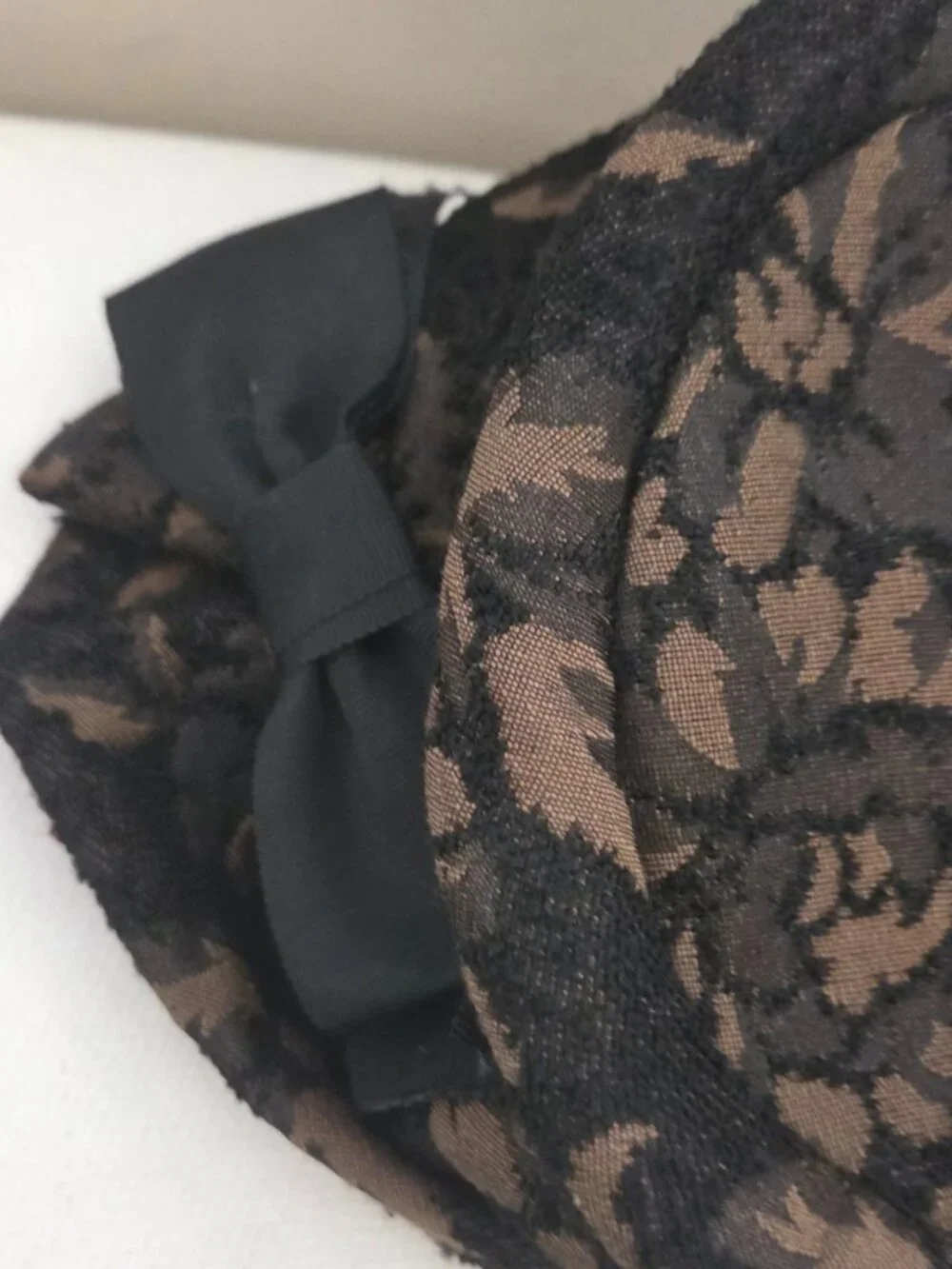 1960s Vintage Hat with Bow Black & Brown Union Made USA Women’s